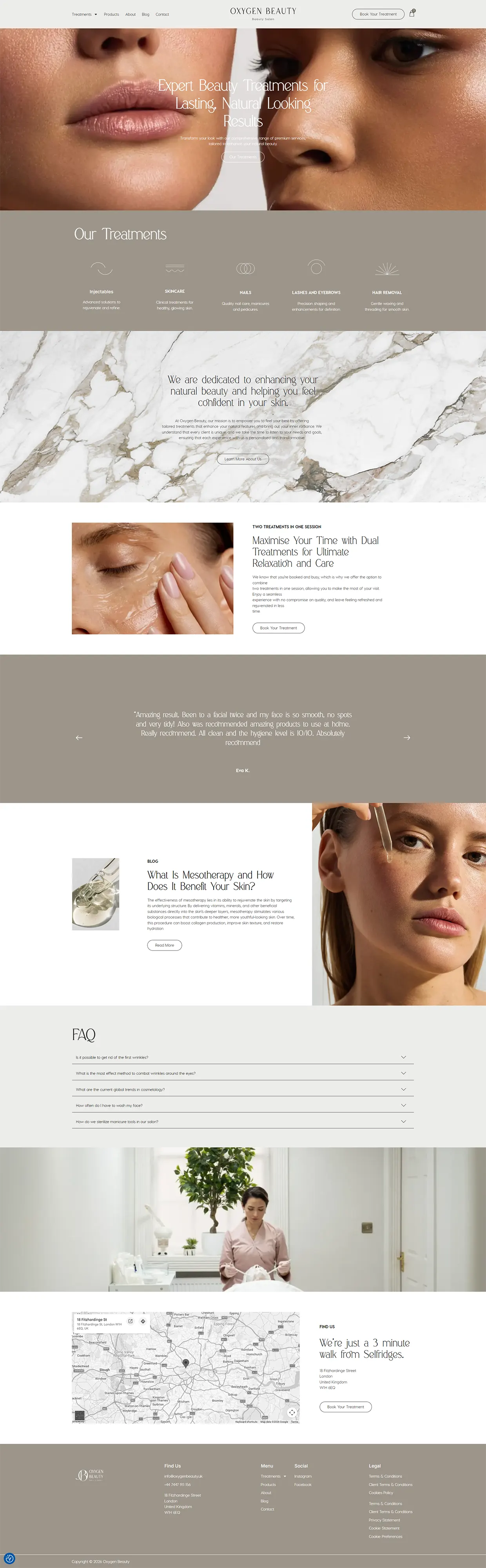Oxygen Beauty – Figma to WordPress Website